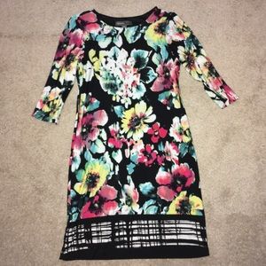 Donna Ricco Patterned 3/4 Sleeve Dress